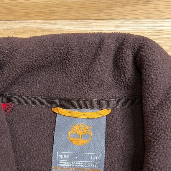 Timberland Brown Fleece Jacket Size L - Picture 3 of 8